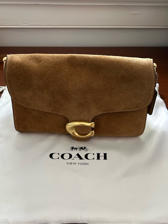 Coach Handbags - Coach Brown Suede Tabby Shoulder Bag with Gold Hardware